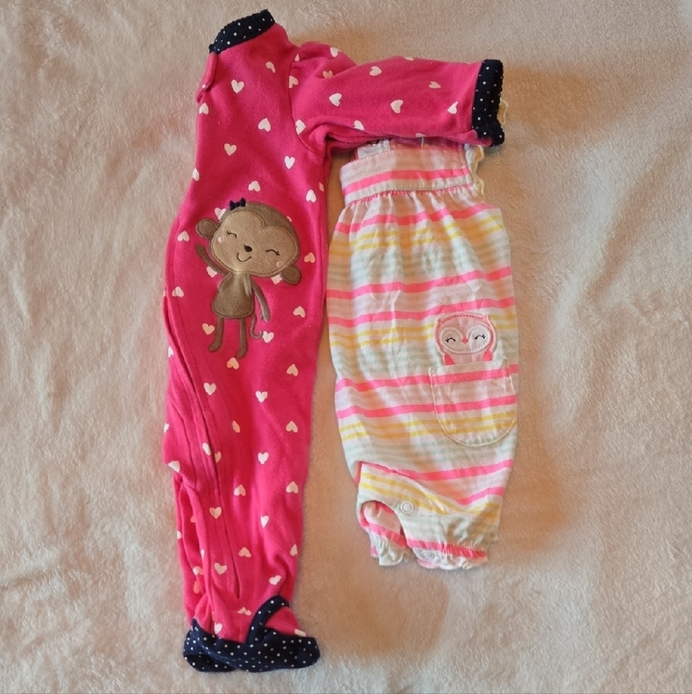 Carter's 3Mos 💕Day Jumper & Nighttime Footies All Cotton Too Cute Great Deal💕